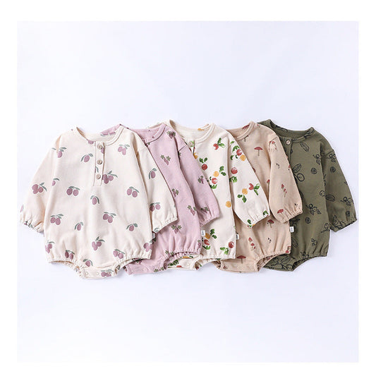MyKids-USA® Baby Unisex Long Sleeves Simple Fruits Pattern bodysuit