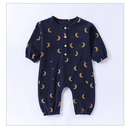 MyKids-USA® Baby Unisex Long Sleeves Waffle Grid and Simple Pattern Rompers