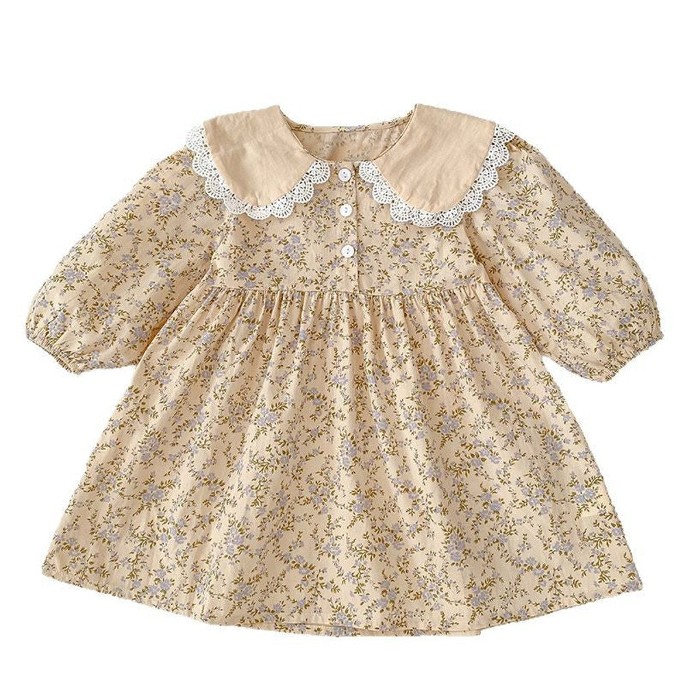 Spring Baby Girls French-style Floral Long-sleeved bodysuit and Dress – Princess Sister Matching