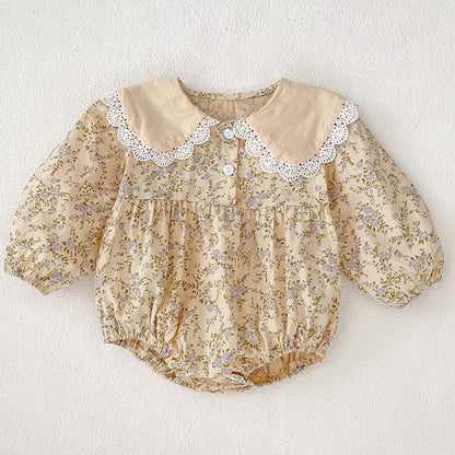 Spring Baby Girls French-style Floral Long-sleeved bodysuit and Dress – Princess Sister Matching