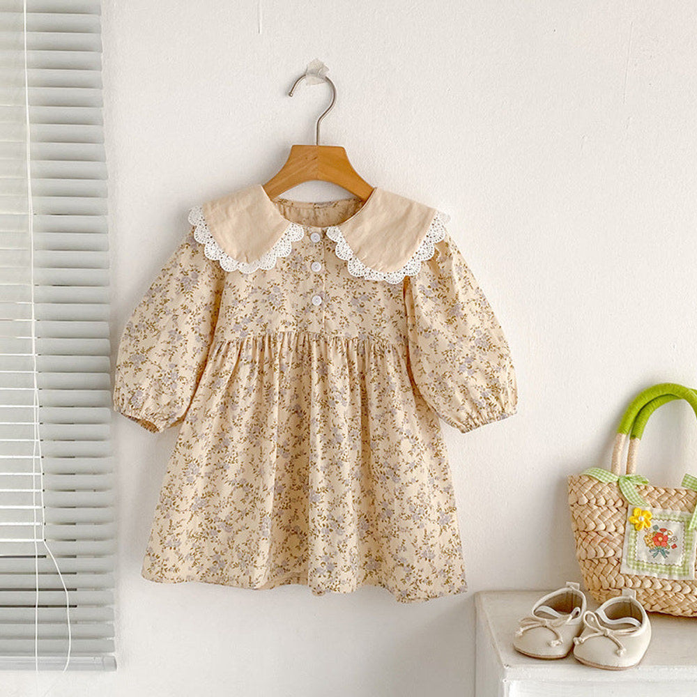Spring Baby Girls French-style Floral Long-sleeved bodysuit and Dress – Princess Sister Matching
