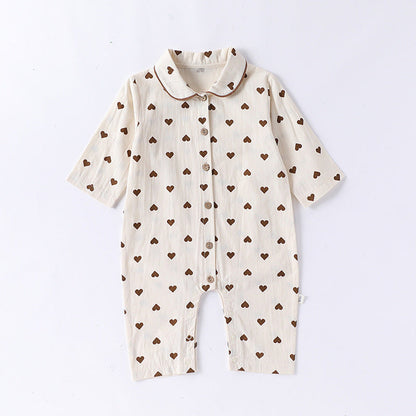 MyKids-USA® Baby Unisex Long Sleeves Simple Heart Pattern Rompers
