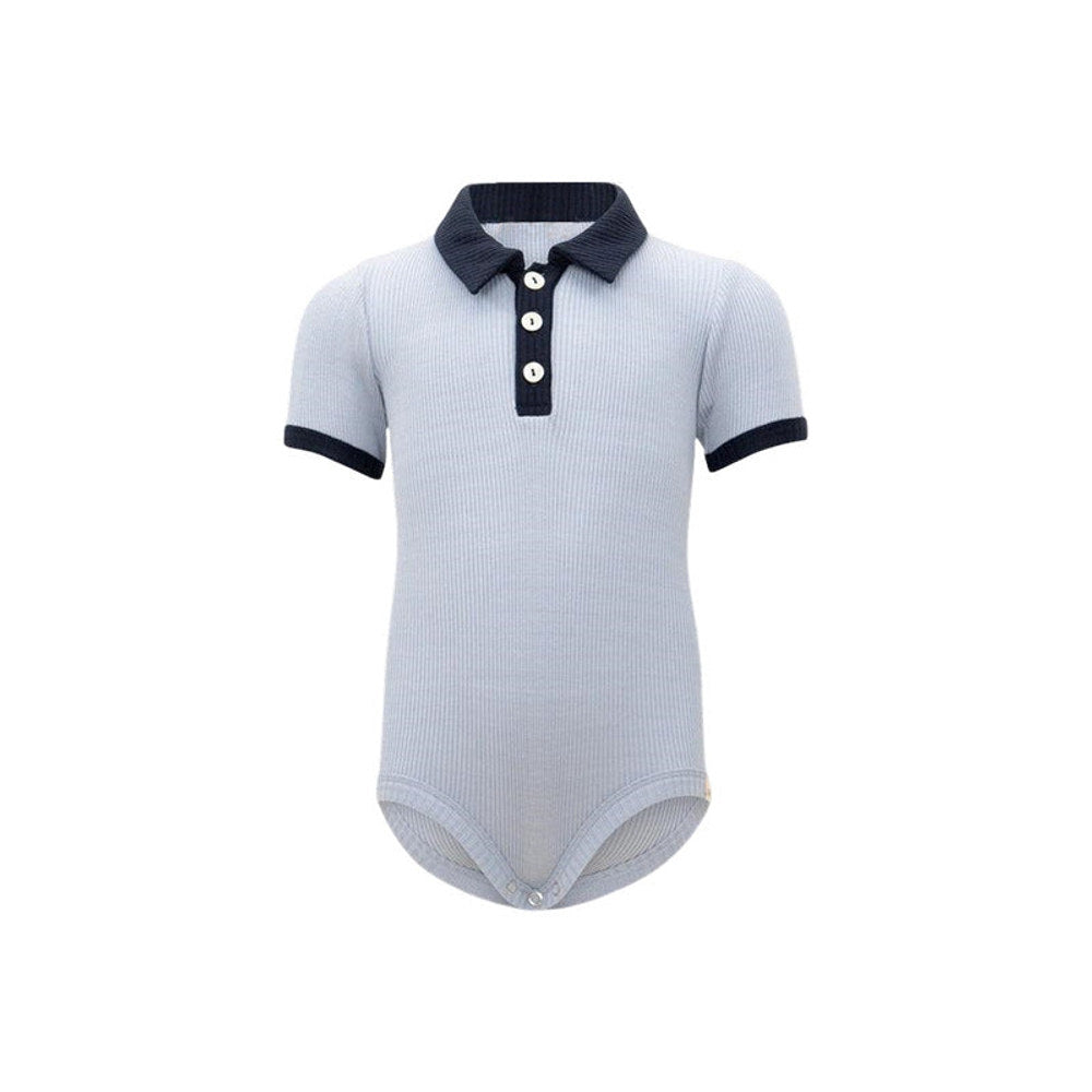 MyKids-USA® Baby Unisex Long Sleeves Polo Design bodysuit Bodysuits