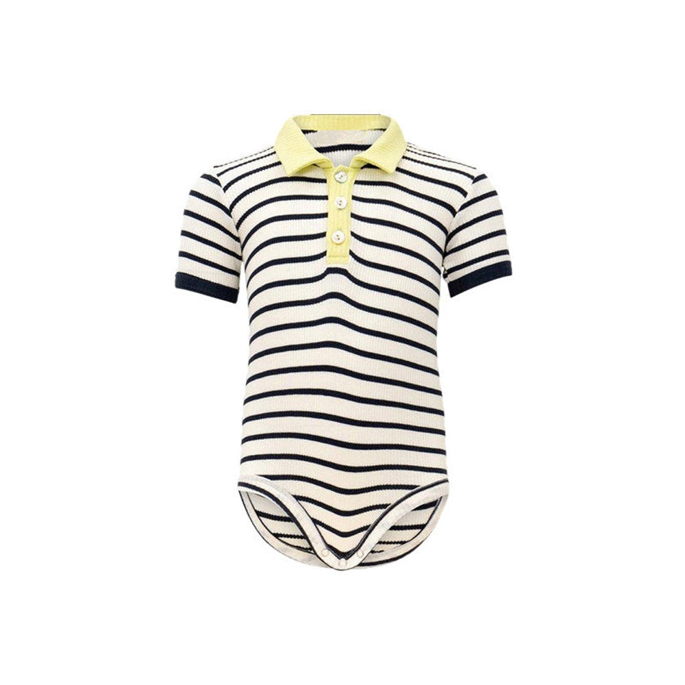 MyKids-USA® Baby Unisex Long Sleeves Polo Design bodysuit Bodysuits
