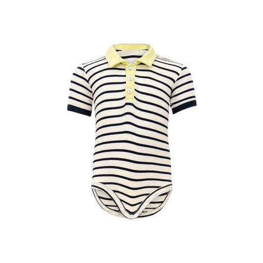 MyKids-USA® Baby Unisex Long Sleeves Polo Design bodysuit Bodysuits