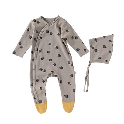 MyKids-USA® Baby Unisex Long Sleeves Cartoon Fruits Pattern Pajamas Rompers