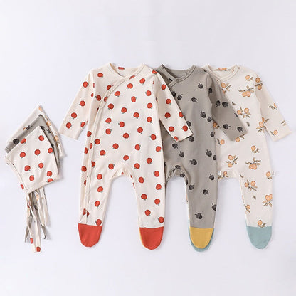 MyKids-USA® Baby Unisex Long Sleeves Cartoon Fruits Pattern Pajamas Rompers
