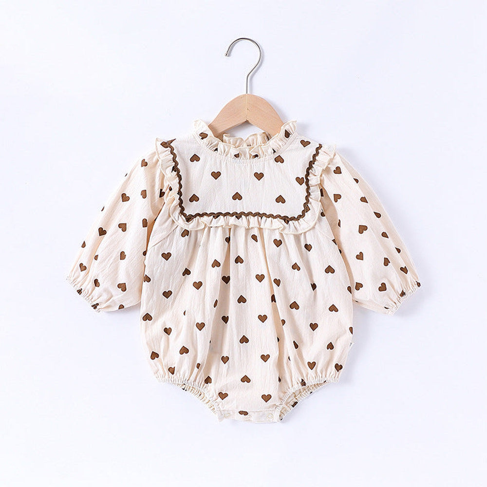MyKids-USA® Baby Girls Long Sleeves Simple Heart Pattern bodysuit