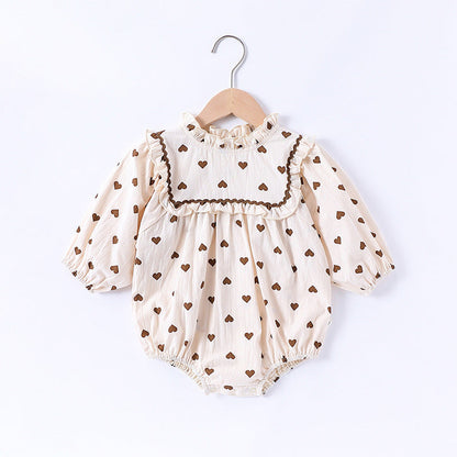 MyKids-USA® Baby Girls Long Sleeves Simple Heart Pattern bodysuit