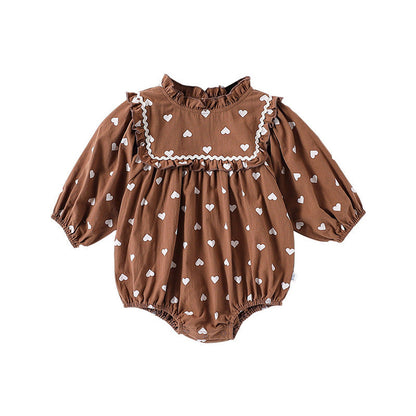 MyKids-USA® Baby Girls Long Sleeves Simple Heart Pattern bodysuit