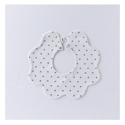 MyKids-USA® Adorable Simple Pattern Cotton Snap-on Flowers Shaped Bib