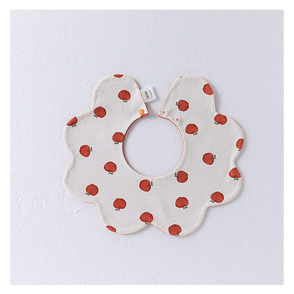 MyKids-USA® Adorable Simple Pattern Cotton Snap-on Flowers Shaped Bib
