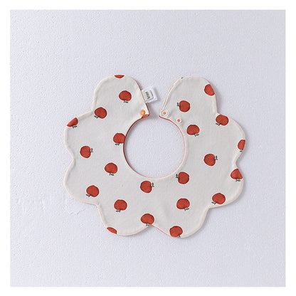 MyKids-USA® Adorable Simple Pattern Cotton Snap-on Flowers Shaped Bib