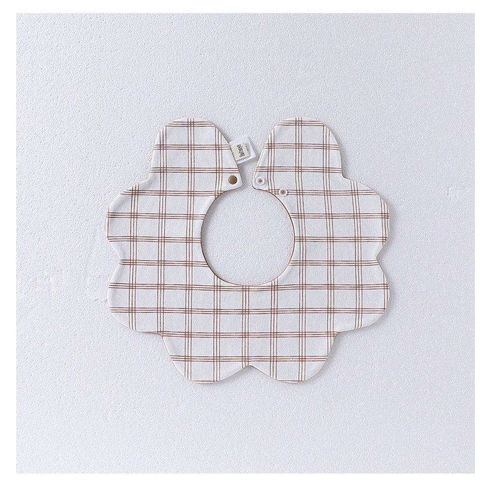 MyKids-USA® Adorable Simple Pattern Cotton Snap-on Flowers Shaped Bib
