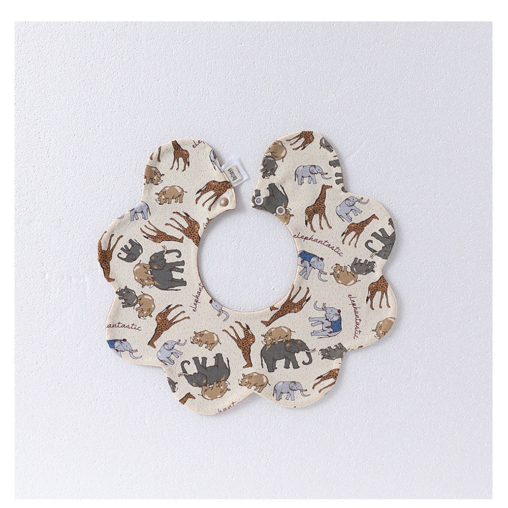 MyKids-USA® Adorable Simple Pattern Cotton Snap-on Flowers Shaped Bib