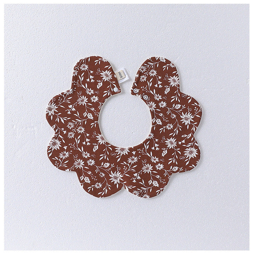 MyKids-USA® Adorable Simple Pattern Cotton Snap-on Flowers Shaped Bib