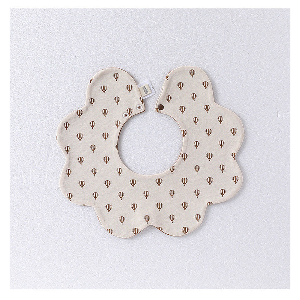 MyKids-USA® Adorable Simple Pattern Cotton Snap-on Flowers Shaped Bib