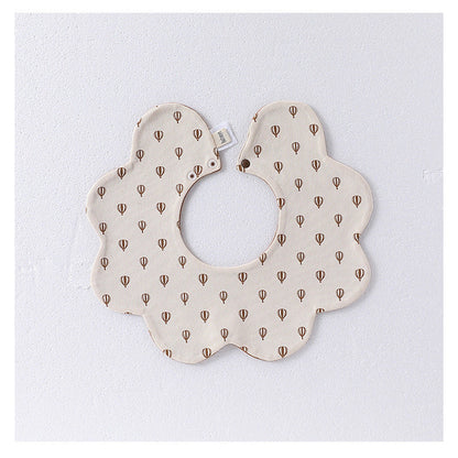 MyKids-USA® Adorable Simple Pattern Cotton Snap-on Flowers Shaped Bib