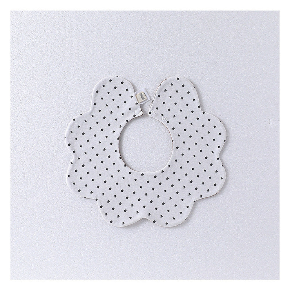MyKids-USA® Adorable Simple Pattern Cotton Snap-on Flowers Shaped Bib