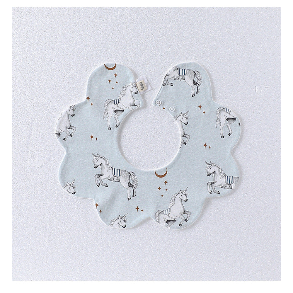 MyKids-USA® Adorable Simple Pattern Cotton Snap-on Flowers Shaped Bib