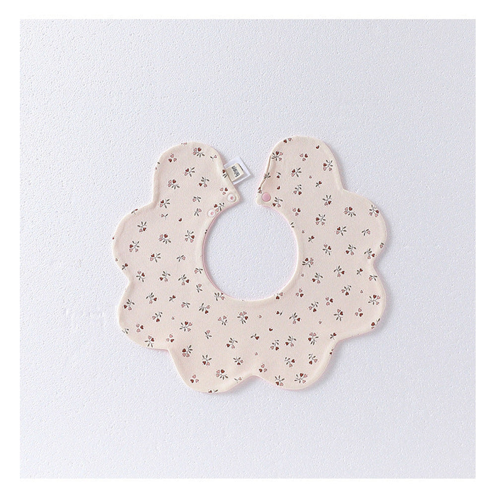 MyKids-USA® Adorable Simple Pattern Cotton Snap-on Flowers Shaped Bib