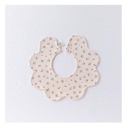 MyKids-USA® Adorable Simple Pattern Cotton Snap-on Flowers Shaped Bib