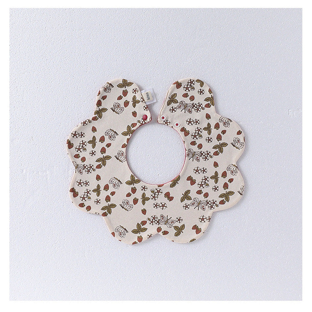 MyKids-USA® Adorable Simple Pattern Cotton Snap-on Flowers Shaped Bib