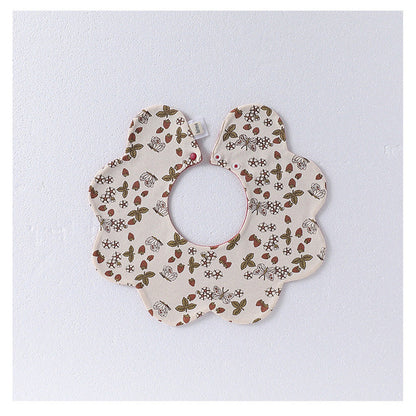 MyKids-USA® Adorable Simple Pattern Cotton Snap-on Flowers Shaped Bib
