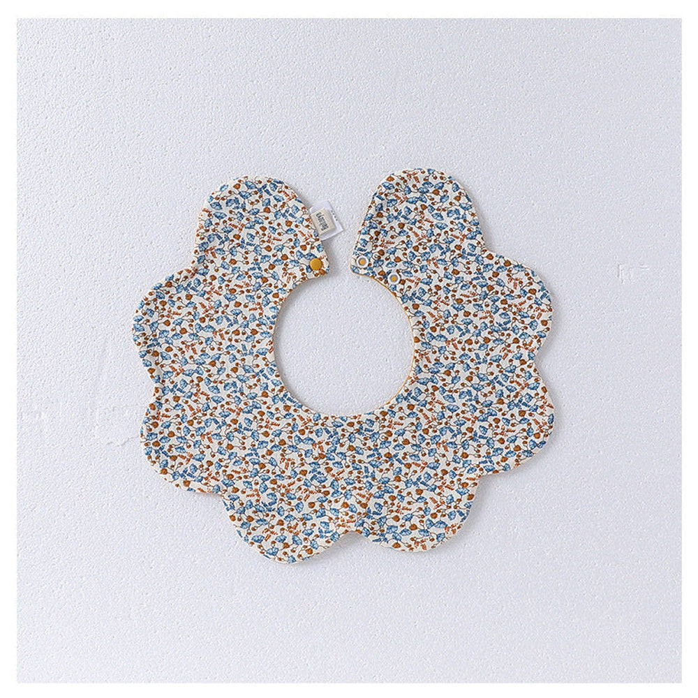 MyKids-USA® Adorable Simple Pattern Cotton Snap-on Flowers Shaped Bib