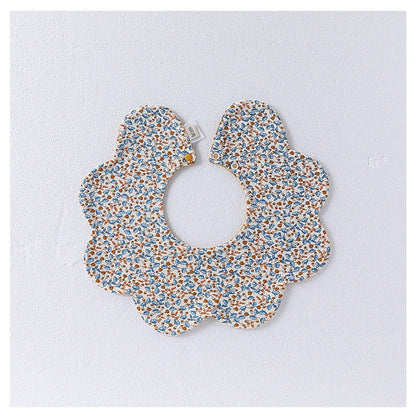 MyKids-USA® Adorable Simple Pattern Cotton Snap-on Flowers Shaped Bib
