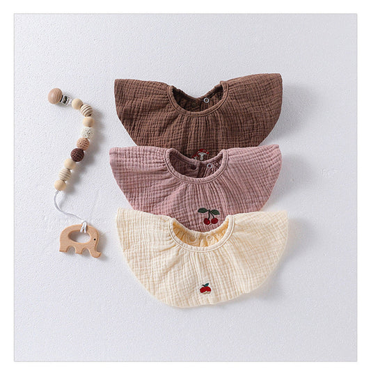 MyKids-USA® Simple Embroidered Cotton Baby Bib