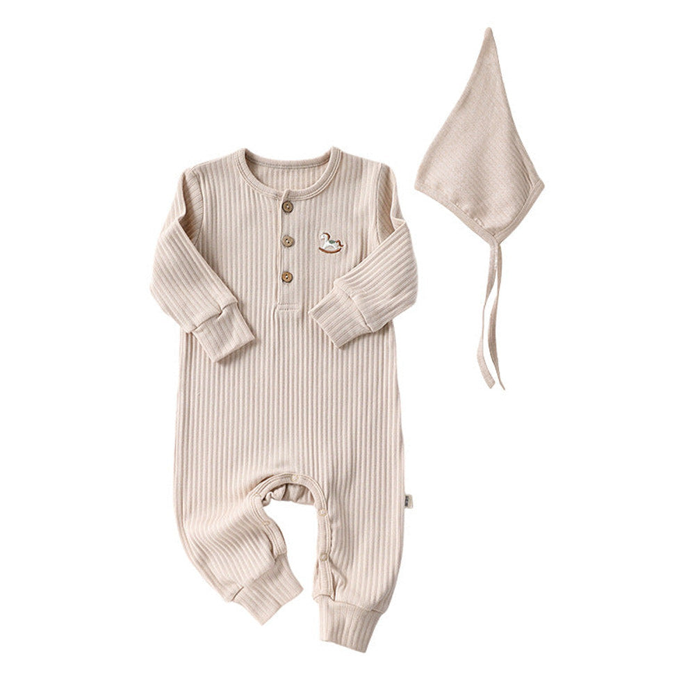 MyKids-USA® Baby Unisex Long Sleeves Cartoon Horse Embroidered Pattern Rompers