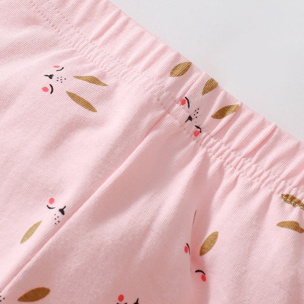 MyKids-USA® Baby Kids Cartoon Rabbit Pattern T-shirt and Striped Pants Clothing Set for Girls
