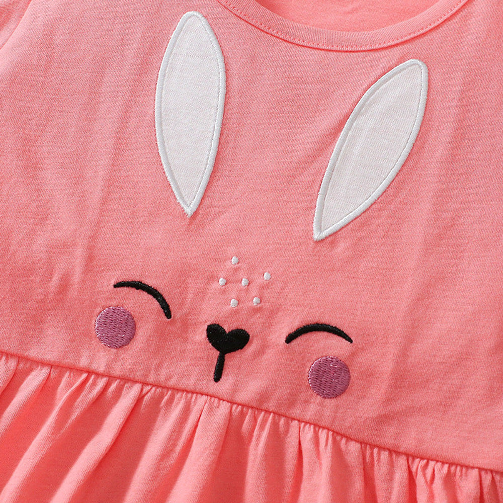 MyKids-USA® Baby Kids Cartoon Rabbit Pattern T-shirt and Striped Pants Clothing Set for Girls