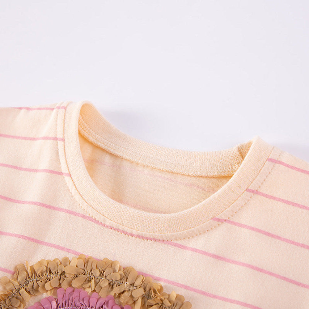 MyKids-USA® Baby Kids Rainbow Pattern T-shirt and Tulle Skirt Clothing Set for Girls