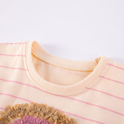 MyKids-USA® Baby Kids Rainbow Pattern T-shirt and Tulle Skirt Clothing Set for Girls