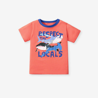MyKids-USA® Kids’ Animals Cartoon Pattern Short Sleeves T-shirt in European and American Style for