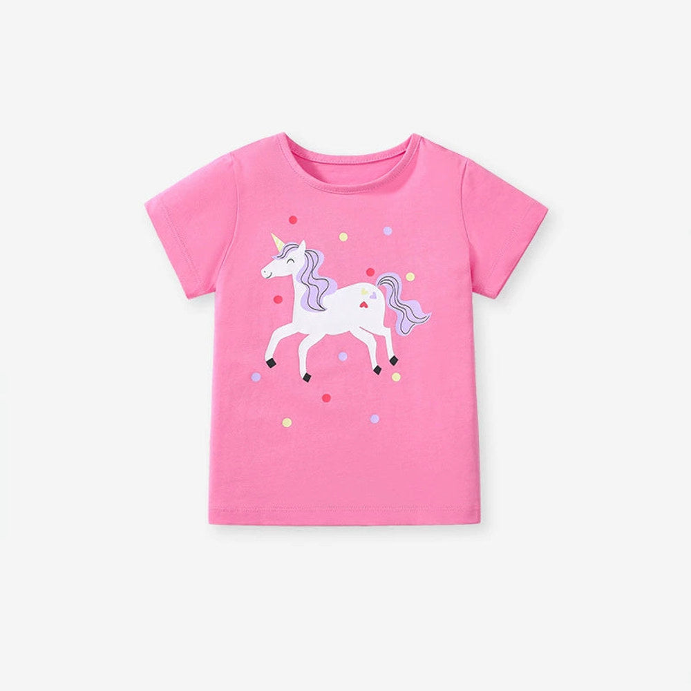 MyKids-USA® Kids’ Animals Cartoon Pattern Short Sleeves T-shirt in European and American Style for