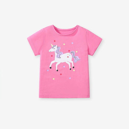 MyKids-USA® Kids’ Animals Cartoon Pattern Short Sleeves T-shirt in European and American Style for