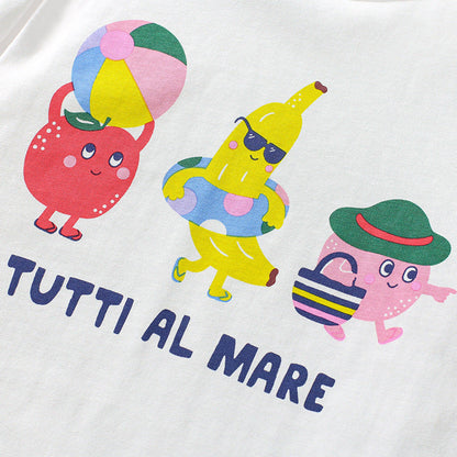 MyKids-USA® Kids’ Fruits Cartoon Pattern Short Sleeves T-shirt in European and American Style
