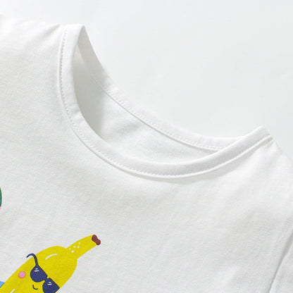 MyKids-USA® Kids’ Fruits Cartoon Pattern Short Sleeves T-shirt in European and American Style