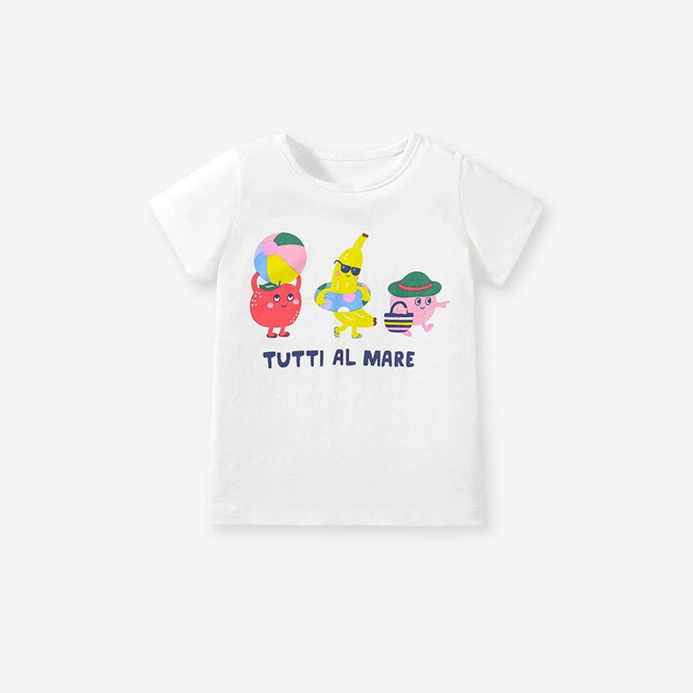 MyKids-USA® Kids’ Fruits Cartoon Pattern Short Sleeves T-shirt in European and American Style