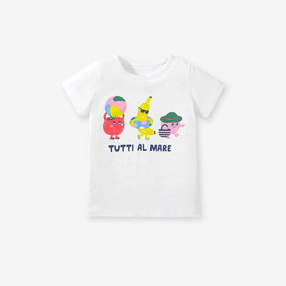 MyKids-USA® Kids’ Fruits Cartoon Pattern Short Sleeves T-shirt in European and American Style