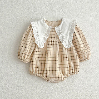 MyKids-USA® Baby Girls Plaid Long-sleeved bodysuit or Dress – Princess Sister Matching