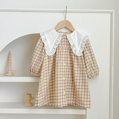 MyKids-USA® Baby Girls Plaid Long-sleeved bodysuit or Dress – Princess Sister Matching