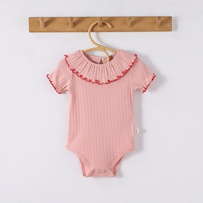 MyKids-USA® Baby Unisex Ruffle Design Short Sleeves Thin bodysuit