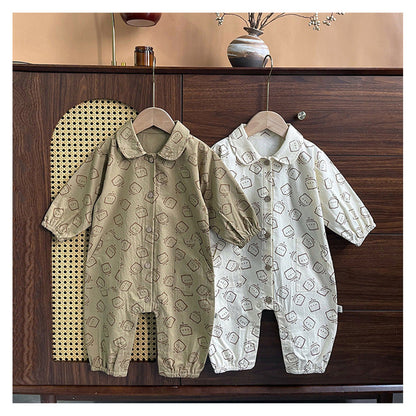 MyKids-USA® Baby Unisex Long Sleeves Cute Teddy Bear Pattern Rompers