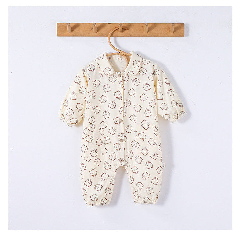MyKids-USA® Baby Unisex Long Sleeves Cute Teddy Bear Pattern Rompers