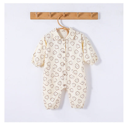 MyKids-USA® Baby Unisex Long Sleeves Cute Teddy Bear Pattern Rompers