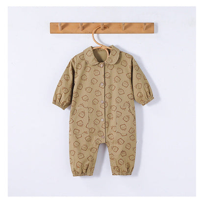 MyKids-USA® Baby Unisex Long Sleeves Cute Teddy Bear Pattern Rompers